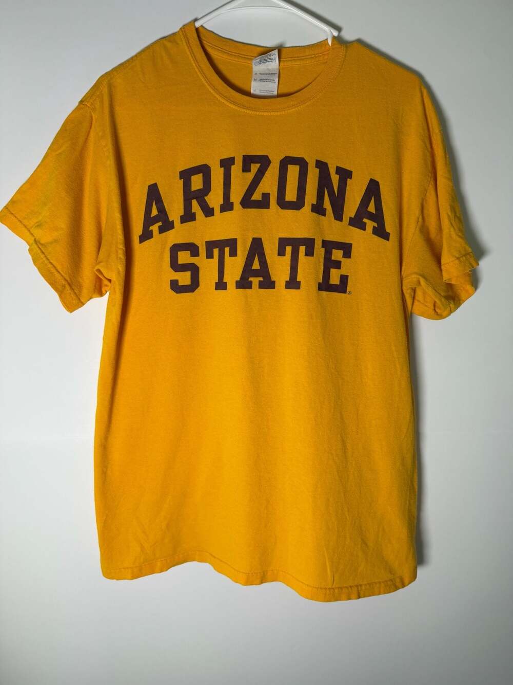 Y2K Gildan Arizona State University Sun Devils T-Shirt Size M Yellow
